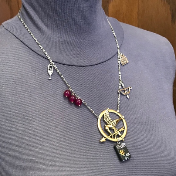 The Hunger Games by Suzanne Collins Handmade Literature Book Necklace Mockingjay - Picture 10 of 16